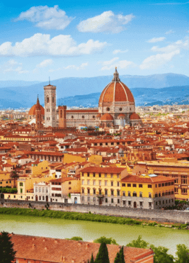 Panoramic view of Florence with the iconic Duomo, highlighting inStazione Italy tours.