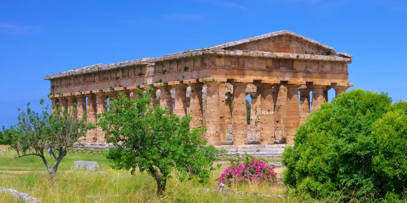 Ancient Greek temple in Paestum, Campania, Italy