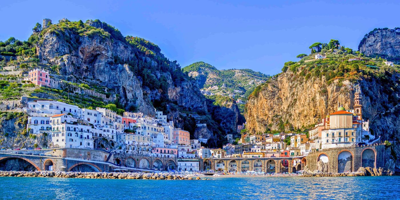 Scenic view of Salerno on the Amalfi Coast, Italy