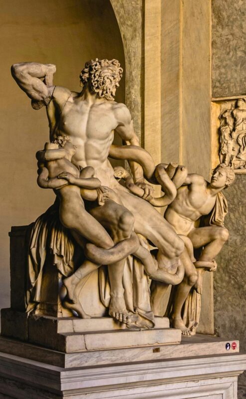 Reclining river god statue in the Vatican Museums