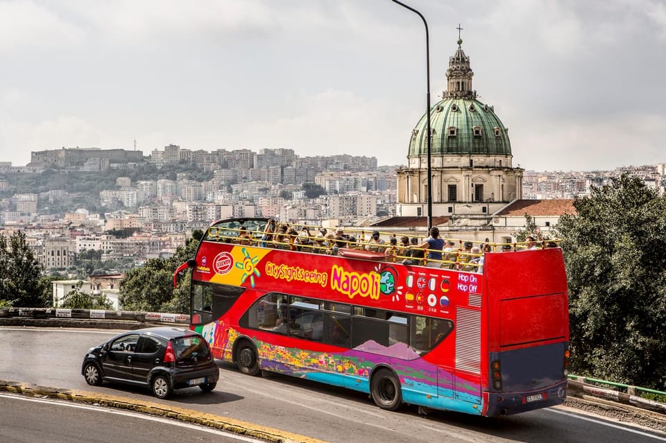 Hop On Hop Off Bus Naples with panoramic view of Naples city and dome