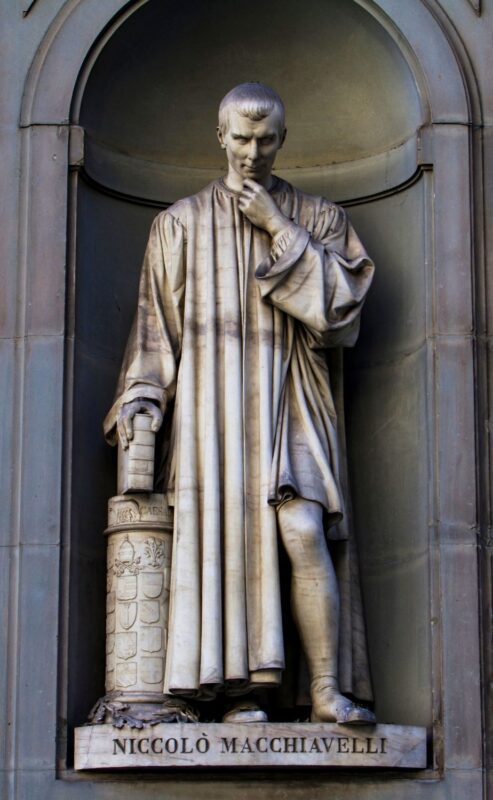 Statue of Niccolò Machiavelli near the Uffizi Gallery in Florence