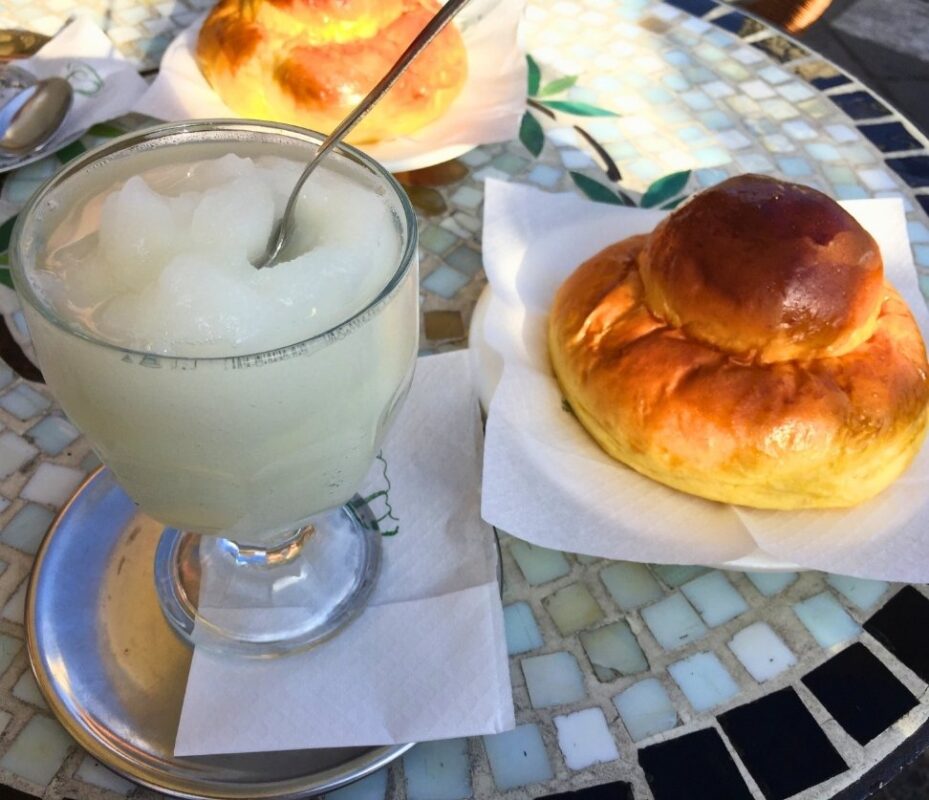 Sicilian granita and brioche sampled during Palermo Street Food Tour