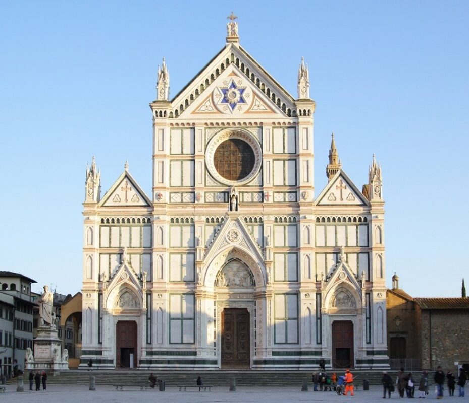 Front facade of the Basilica Santa Maria Novella in Florence, visited with skip-the-line ticket and audio guide