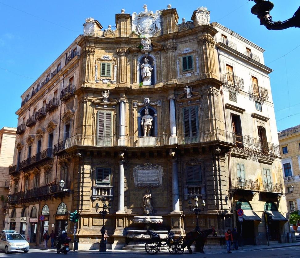 Quattro Canti square during Palermo Markets walking tour