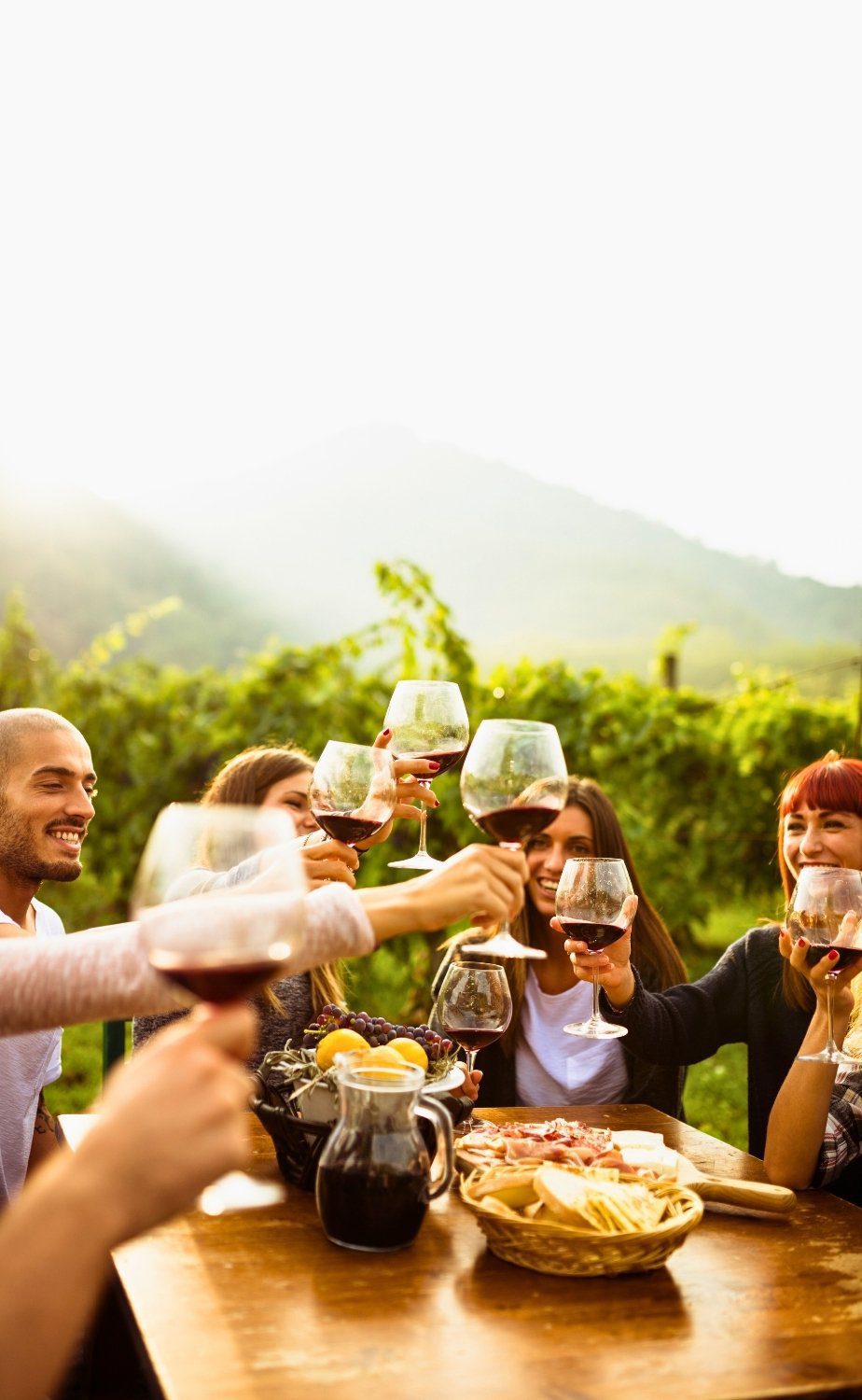 Group enjoying a wine toast during a Chianti Wine Tour tasting experience in Tuscany