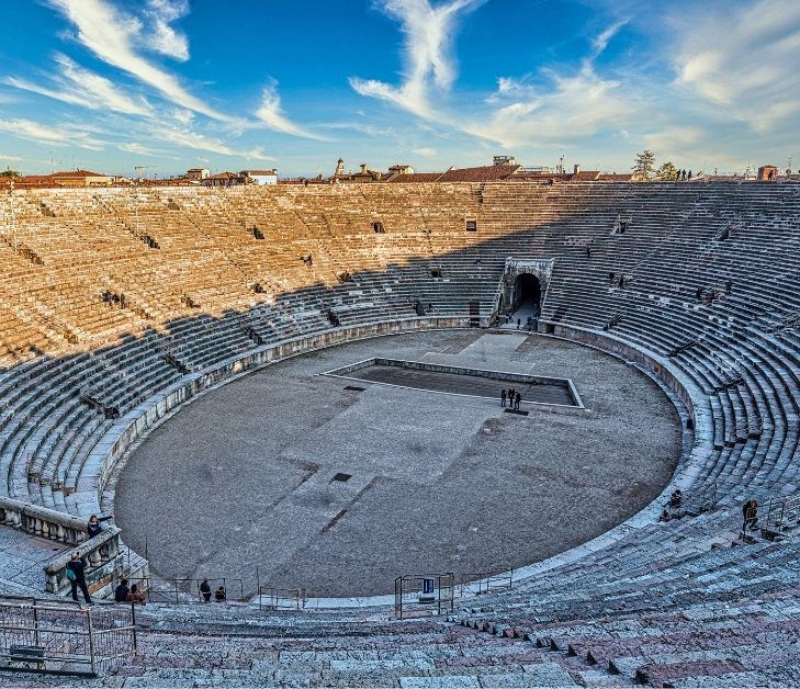Inside view of Arena di Verona during a Verona Walking Tour